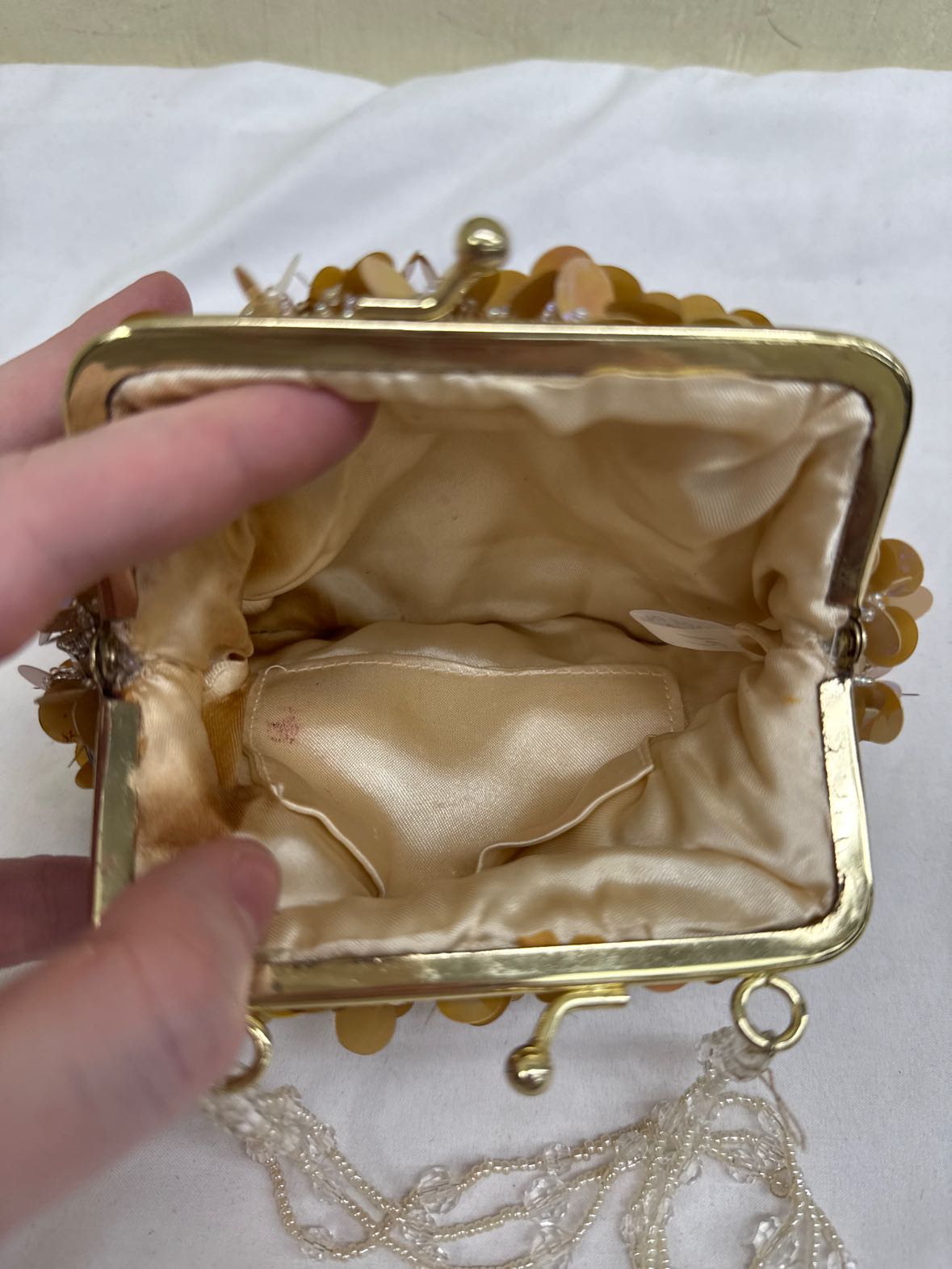 Cache Gold Beaded Purse Bag