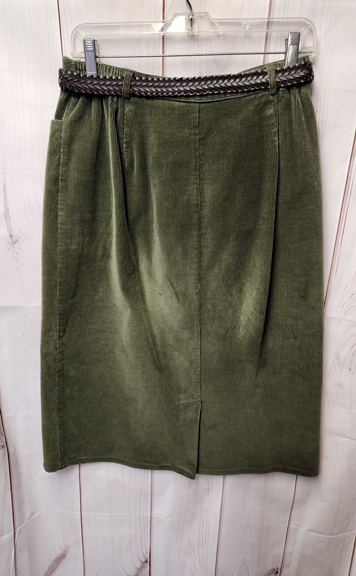Sag Harbor Women's Size S Green Corduroy Skirt