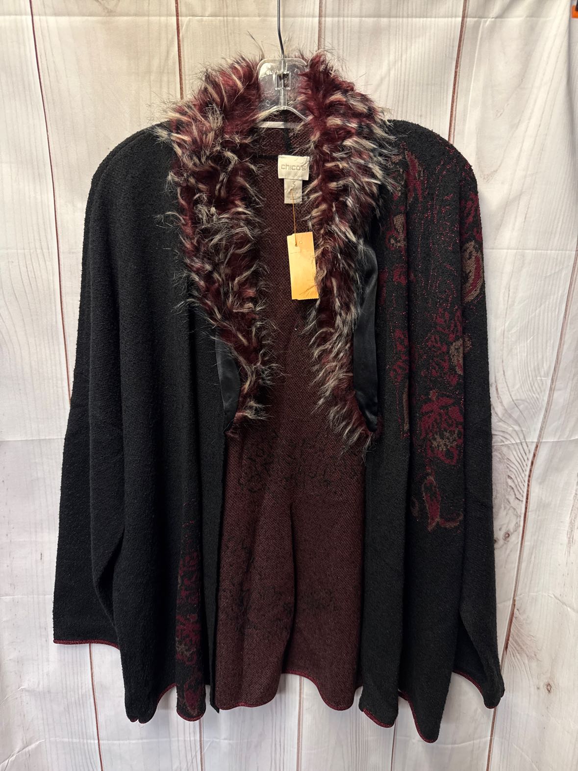 Chico's Women's Size 3 = XL Black Cardigan
