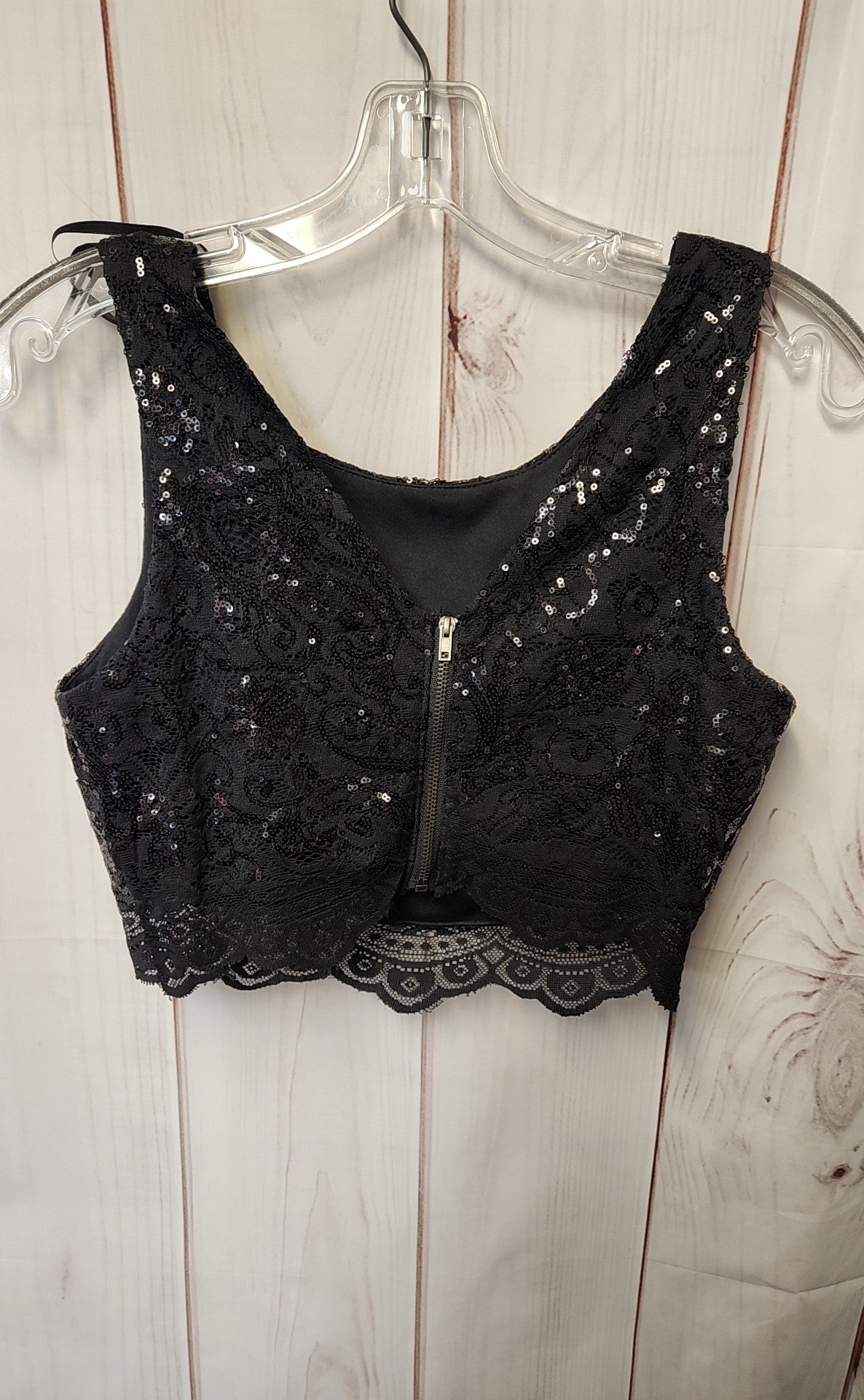 City Studio Women's Size S Black Sequined Sleeveless Top