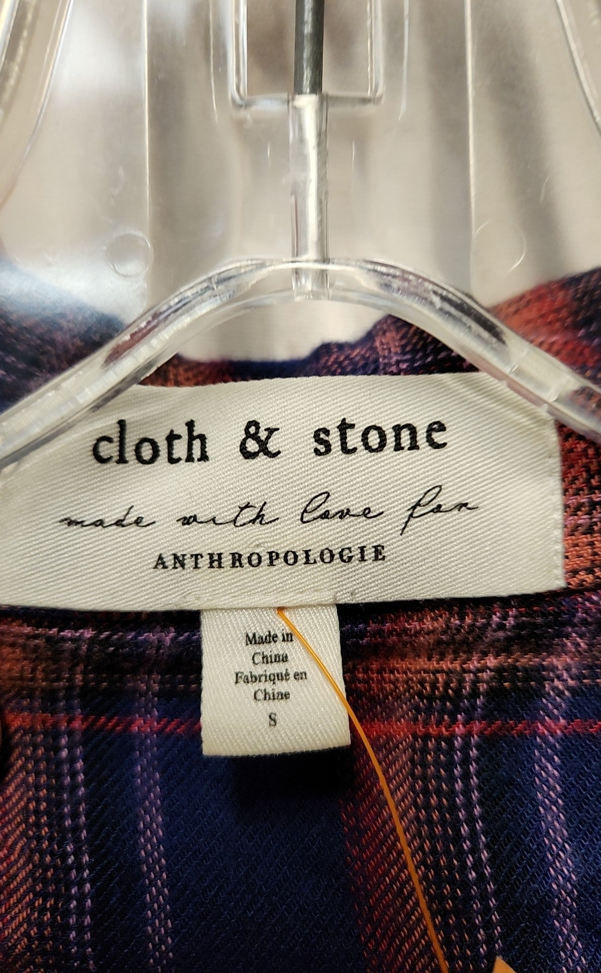 Cloth & Stone Women's Size S Blue & Pink Long Sleeve Top