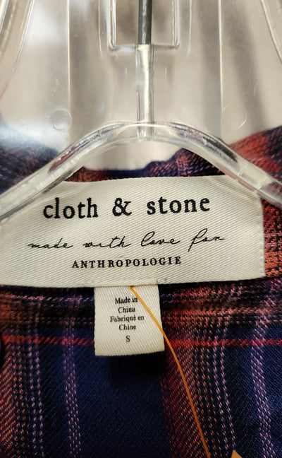 Cloth & Stone Women's Size S Blue & Pink Long Sleeve Top