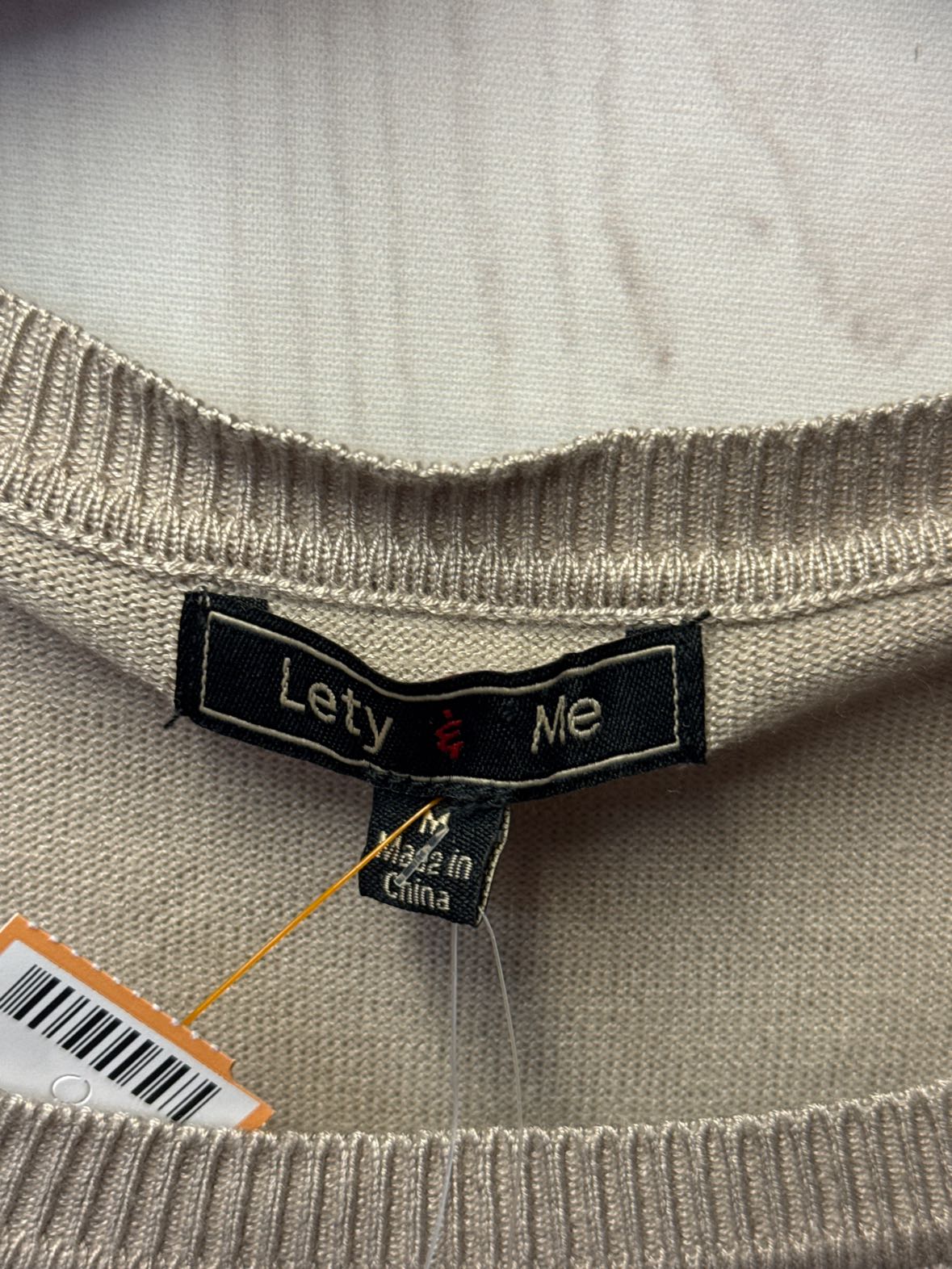 NWT Lety & Me Women's Size M Beige Sweater
