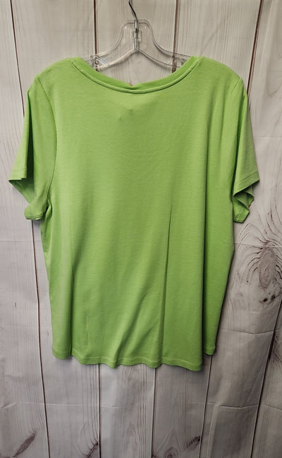 J Jill Women's Size XL Green Short Sleeve Top