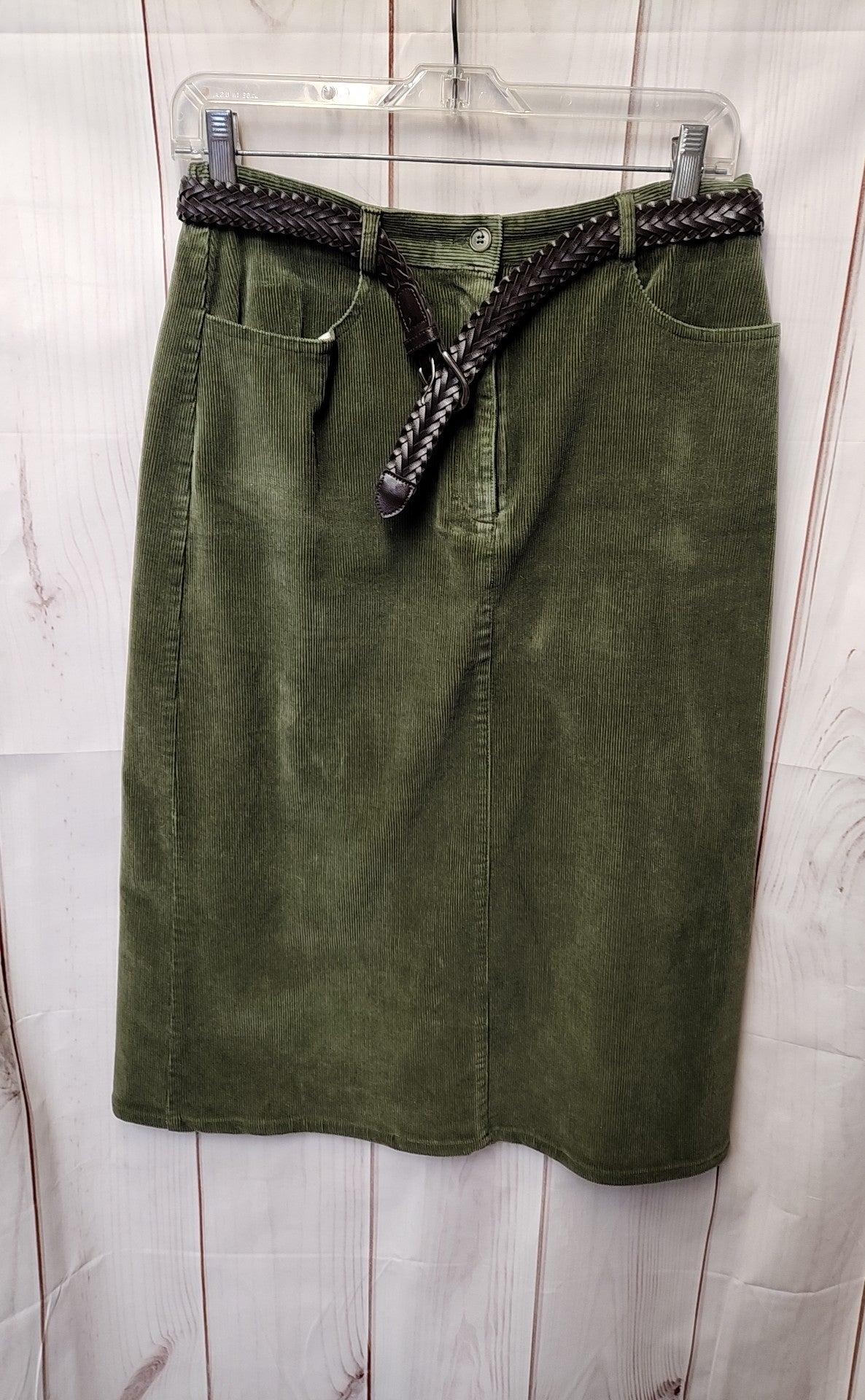 Sag Harbor Women's Size S Green Corduroy Skirt