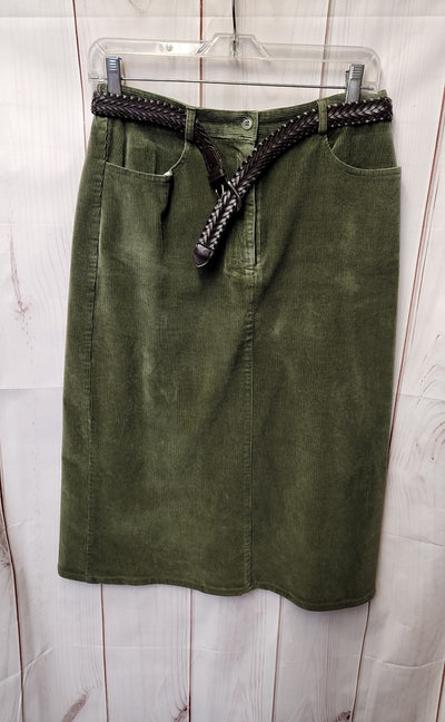Sag Harbor Women's Size S Green Corduroy Skirt