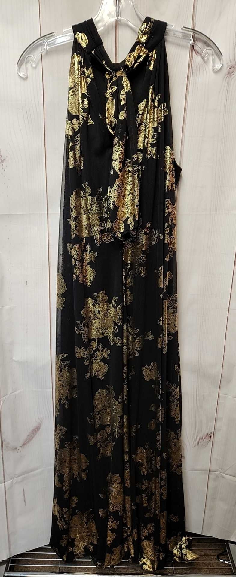 Msk Women's Size M Black & Gold Jumpsuit