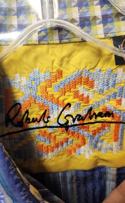 Robert Graham Men's Size XL Blue Shirt