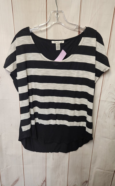 Kenneth Cole Women's Size XL Black & White Short Sleeve Top