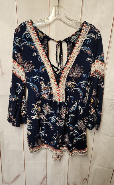 Angie Women's Size L Navy Romper