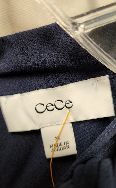 NWT Cece Women's Size XL Navy 3/4 Sleeve Top