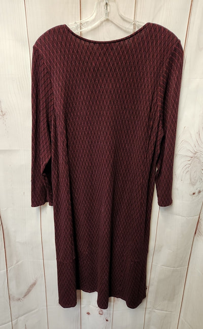 J Jill Women's Size L Petite Red & Black Dress