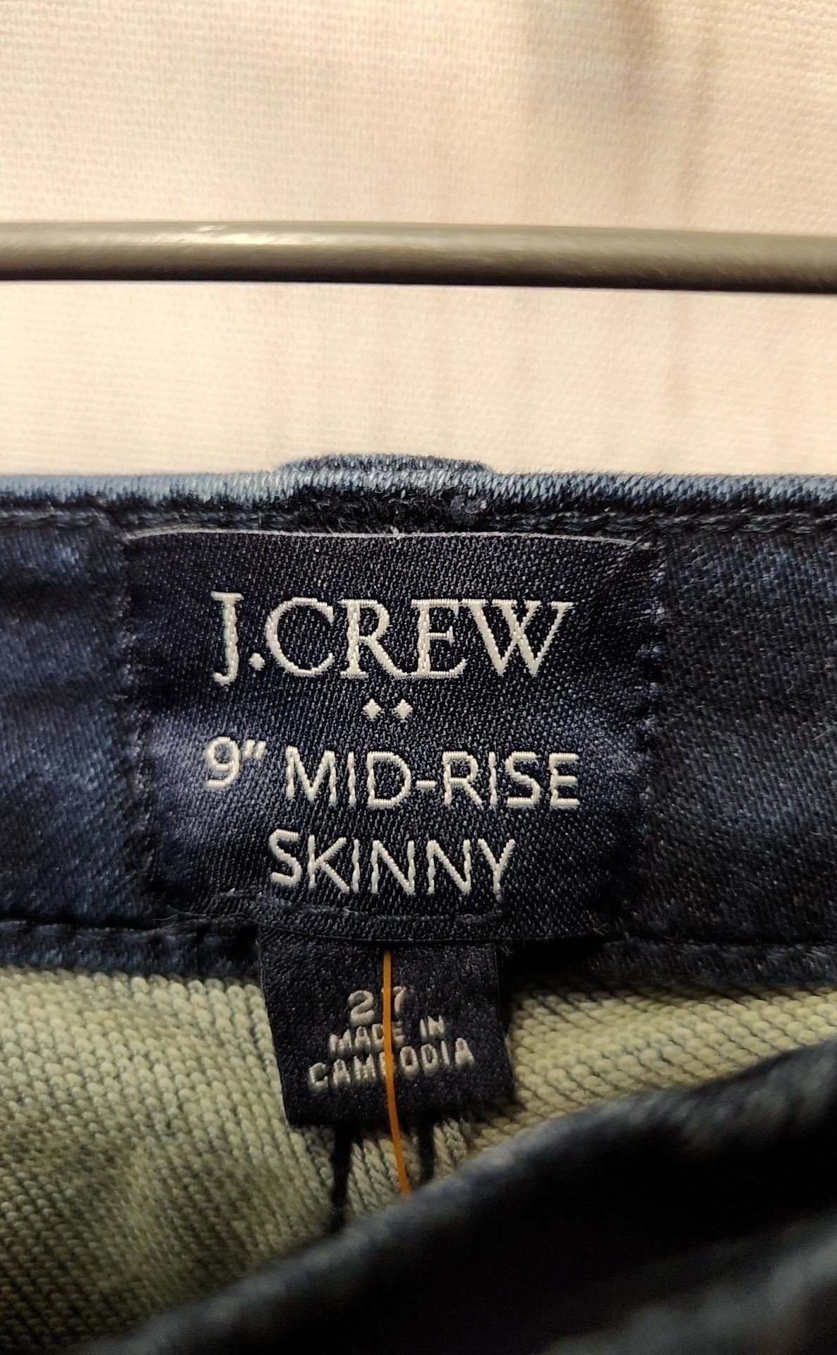 J Crew Women's Size 27 (3-4) Blue Jeans 9" Mid Rise Skinny