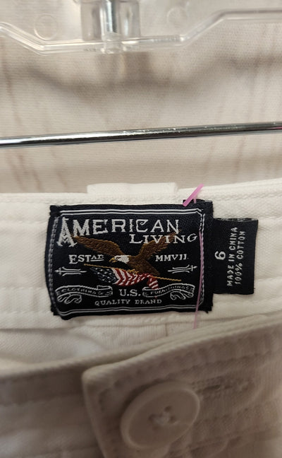 American Living Women's Size 6 White Shorts