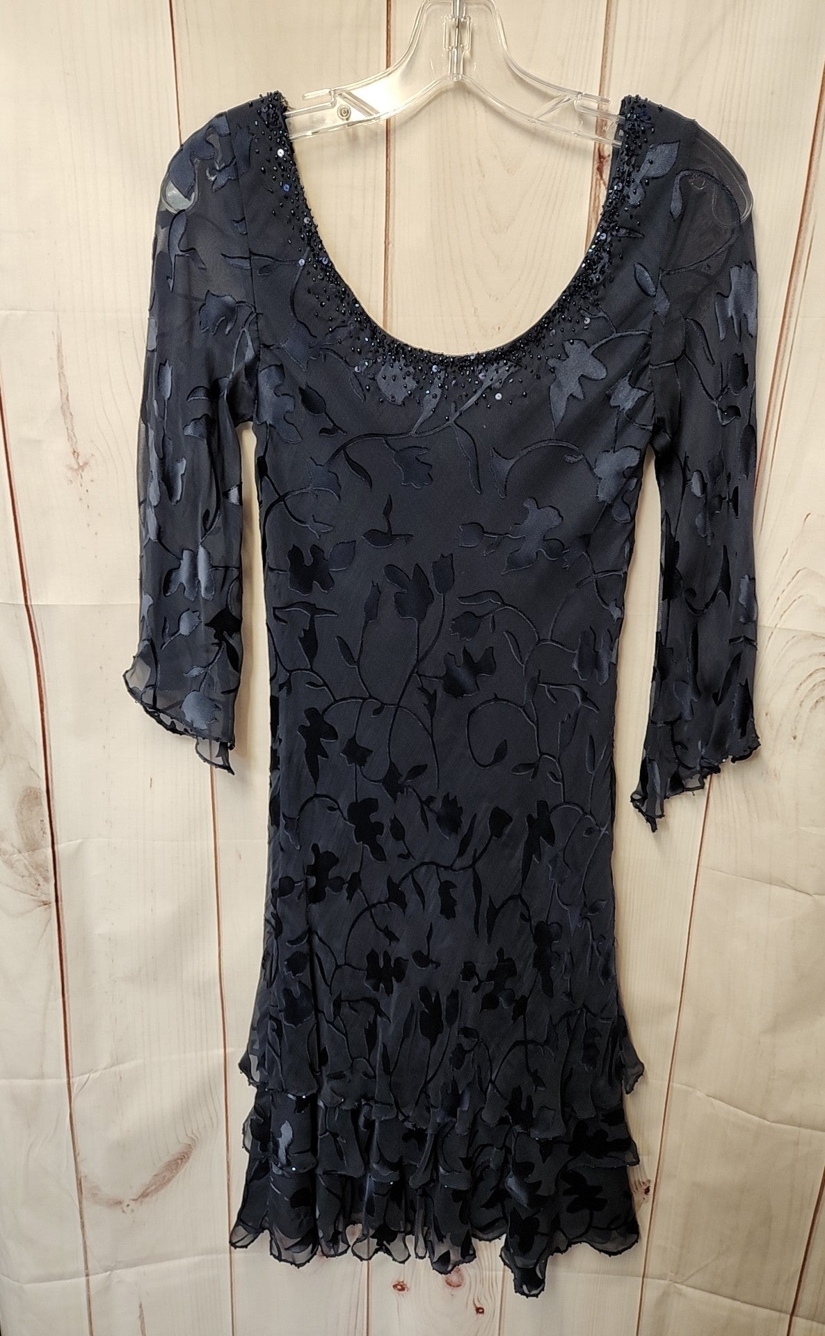Capri by Mon Cheri Women's Size 6 Navy Beaded Dress