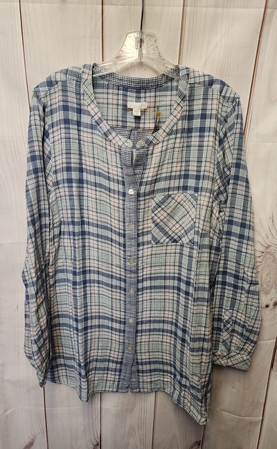 J Jill Women's Size XL Blue Long Sleeve Top