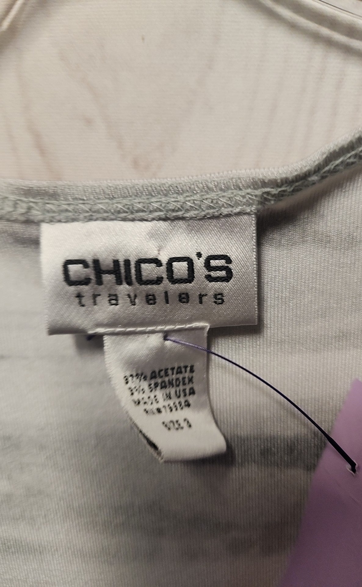 Chico's Travelers Women's Size 3 = US XL Gray Short Sleeve Top