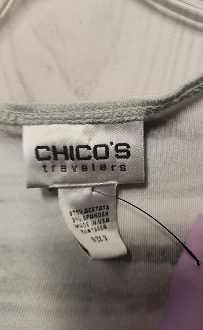 Chico's Travelers Women's Size 3 = US XL Gray Short Sleeve Top