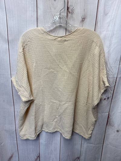 Newbury Kustom Women's Size S Cream Short Sleeve Top