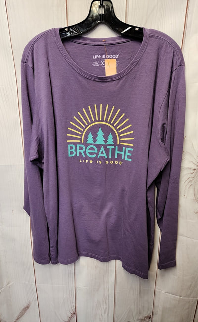 Life Is Good Women's Size XXL Purple Long Sleeve Top
