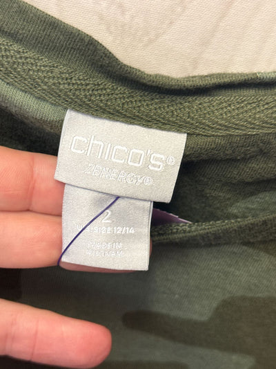 Chico's Women's Size 2 = US L Camo Long Sleeve Top