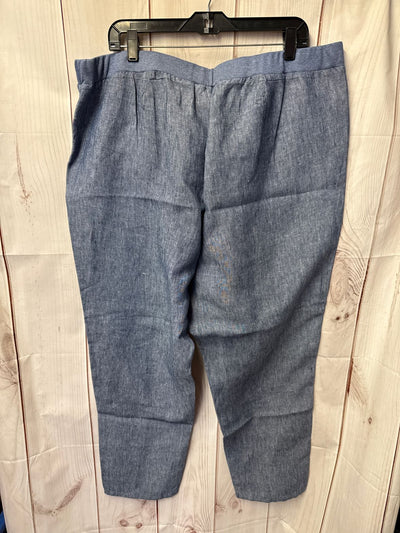 J Jill Women's Size XL Blue Linen Pants