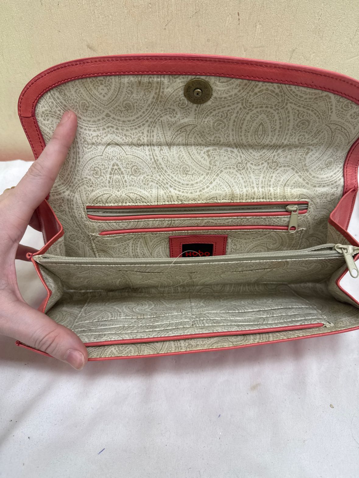 Hobo Pink Leather Clutch