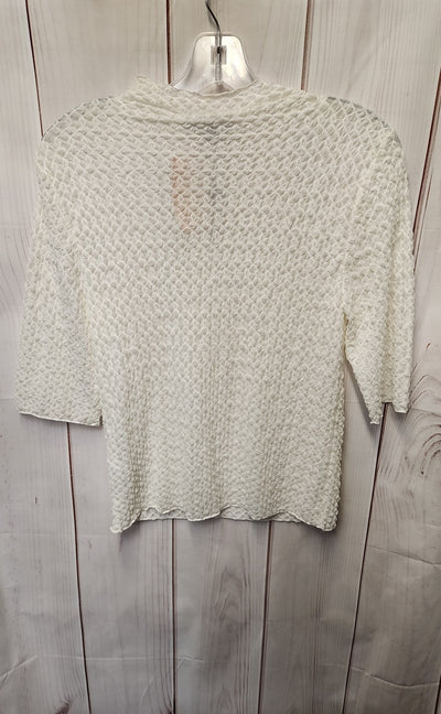 Adrianna Papell Women's Size M White Short Sleeve Top