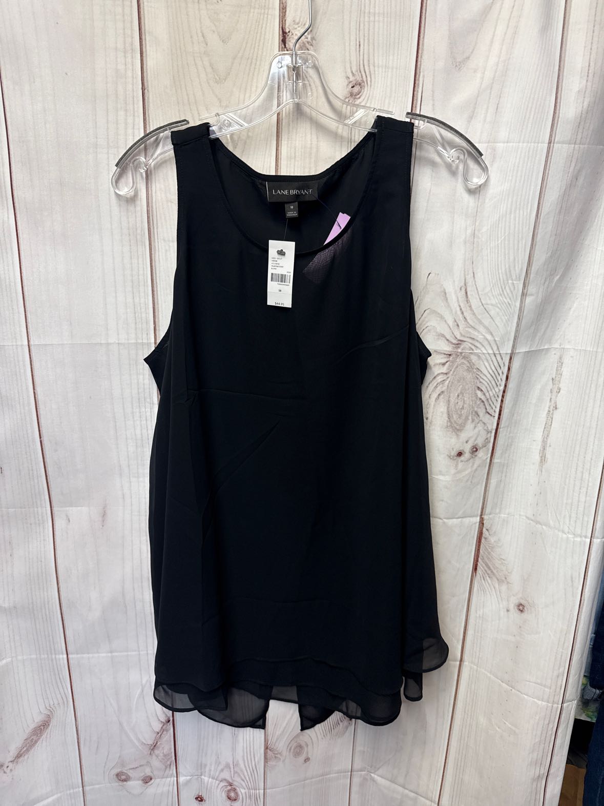 NWT Lane Bryant Women's Size 18 Black Sleeveless Top