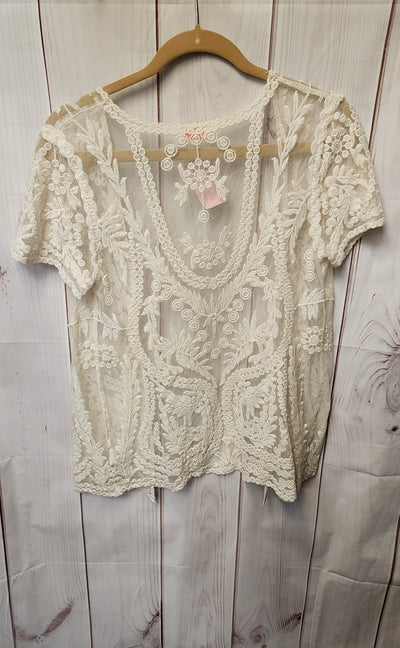 Pixley Women's Size S Cream Lace Floral Cardigan