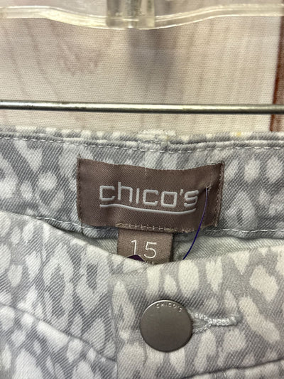 Chico's Women's Size 1.5 = US 10 Gray Animal Print Pants Ankle