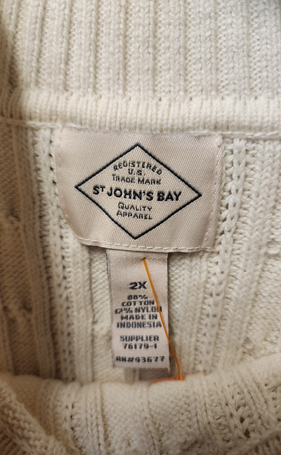 St Johns Bay Women's Size 2X White Sweater