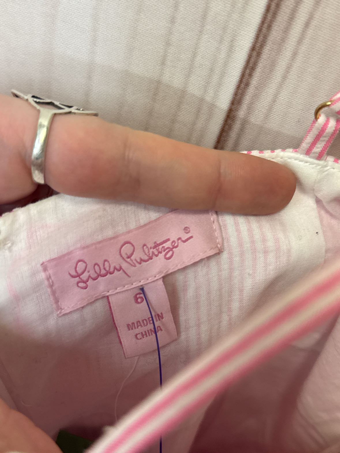 NWT Lilly Pulitzer Women's Size 6 PB Pink Seersucker Petra Dress