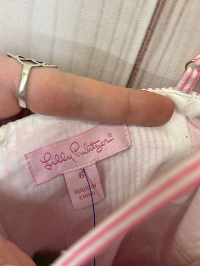 NWT Lilly Pulitzer Women's Size 6 PB Pink Seersucker Petra Dress