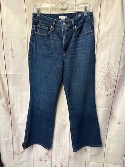 Good American Women's Size 10 Blue Good Legs Crop Mini Boot Jeans