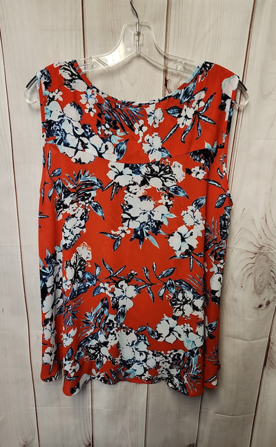 Style & Co Women's Size L Red Floral Sleeveless Top