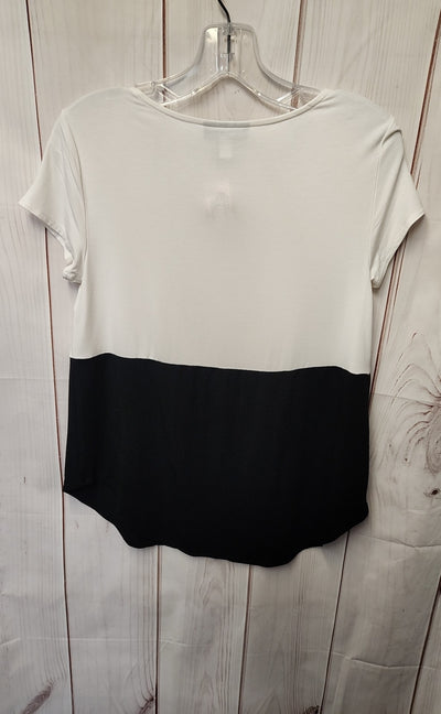 Alfani Women's Size XS White & Black Short Sleeve Top