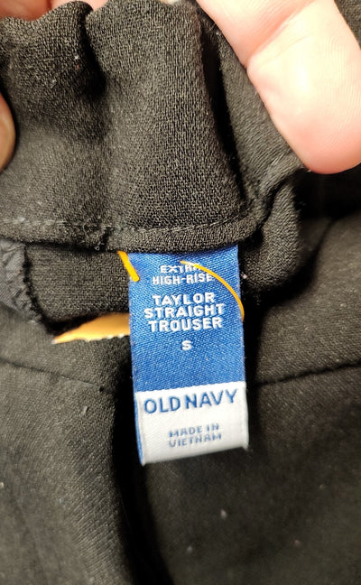 Old Navy Women's Size S Black Pants Extra High Rise Taylor Straight Trouser