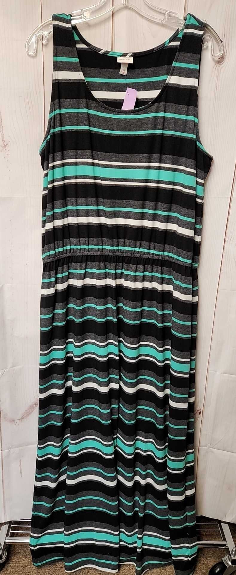 Merona Women's Size 1X Black & Green Dress