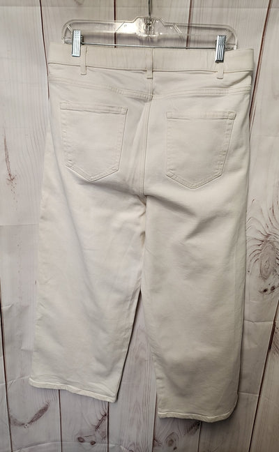 J Jill Women's Size 16 White Pants High Rise Full Leg Crop