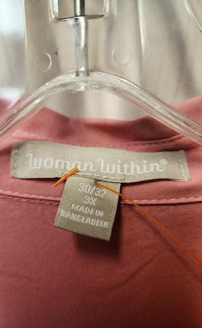 Woman Within Women's Size 3X Pink Long Sleeve Top