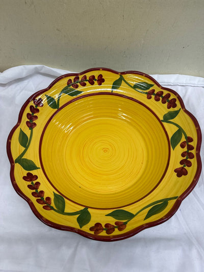 Foreside Ceramic Hand Painted Yellow Serving Platter