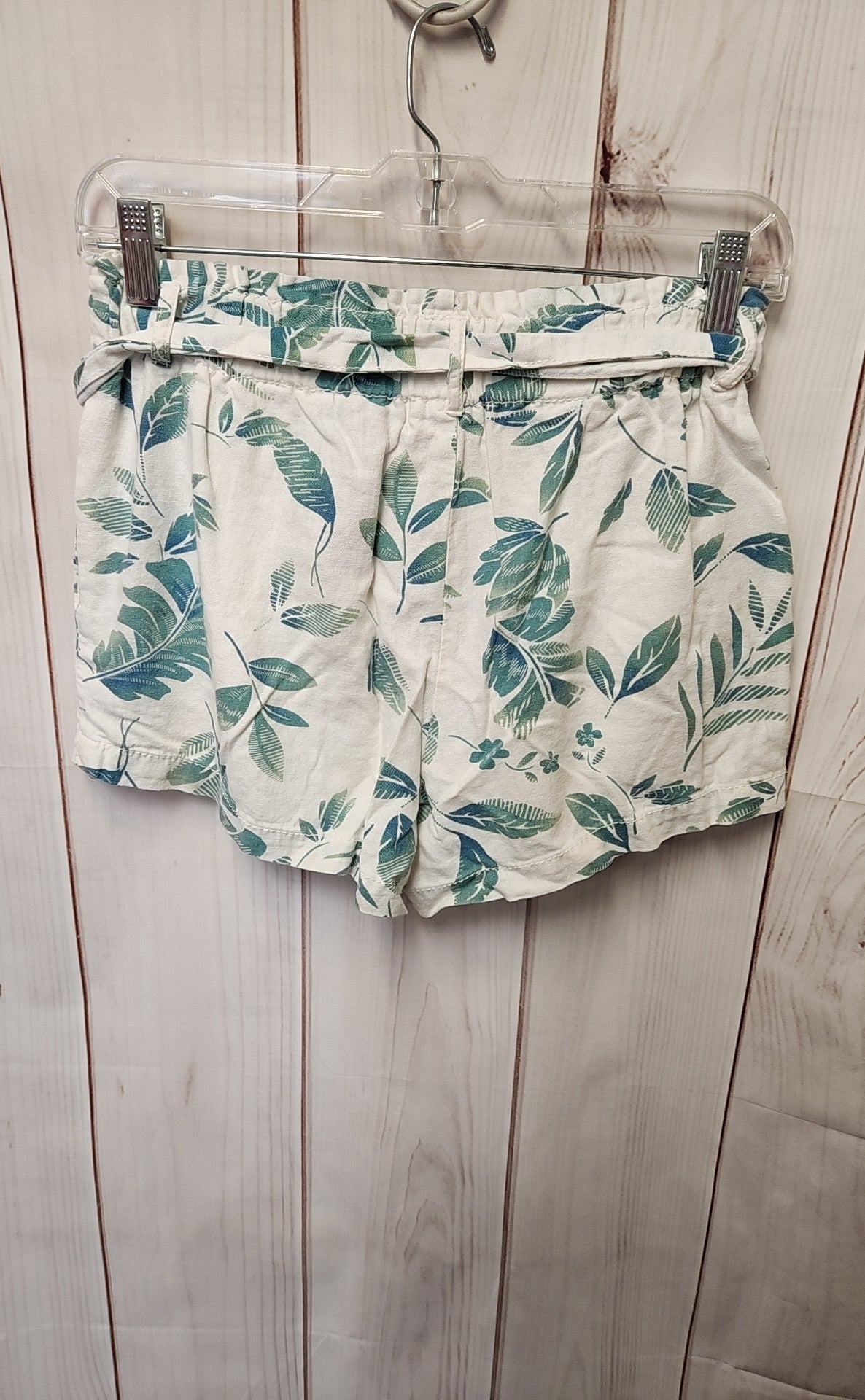 Cali 1850 Women's Size S White & Green Floral Shorts