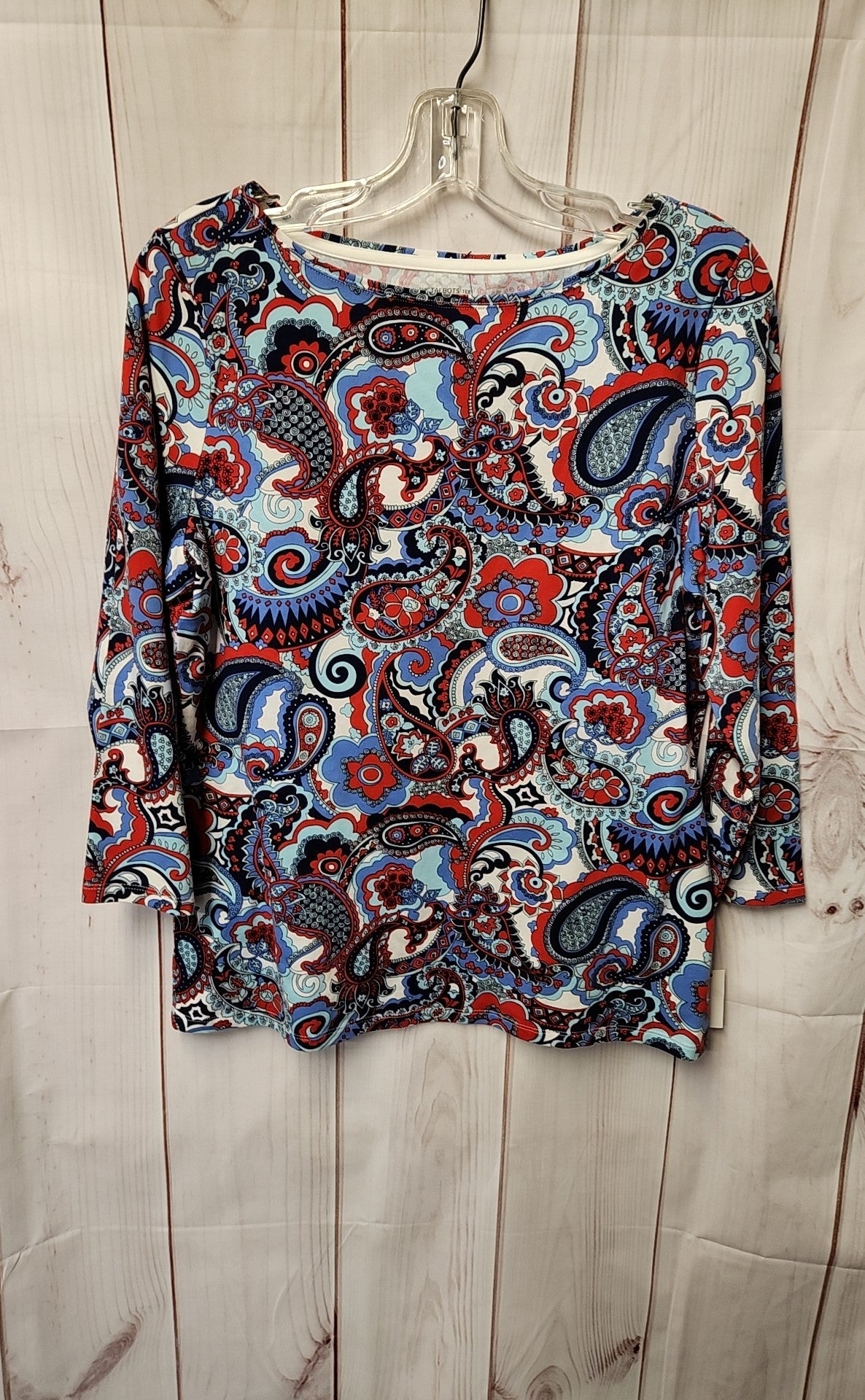 NWT Talbots Women's Size L Blue 3/4 Sleeve Top