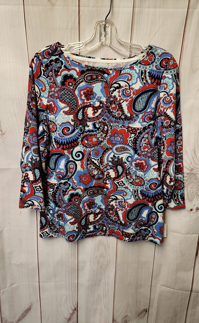 NWT Talbots Women's Size L Blue 3/4 Sleeve Top