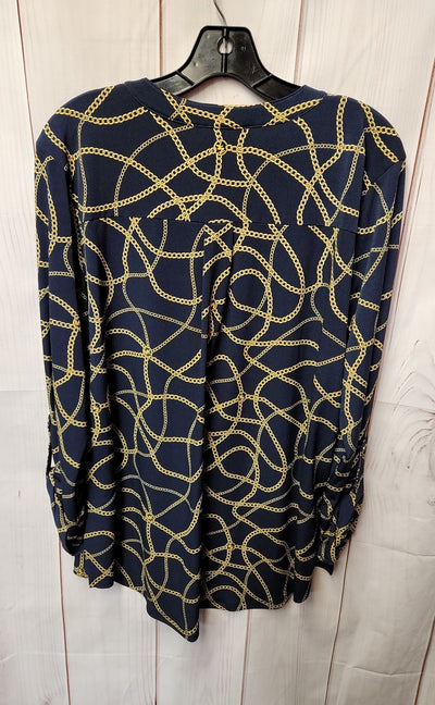 Michael Kors Women's Size XL Navy Long Sleeve Top