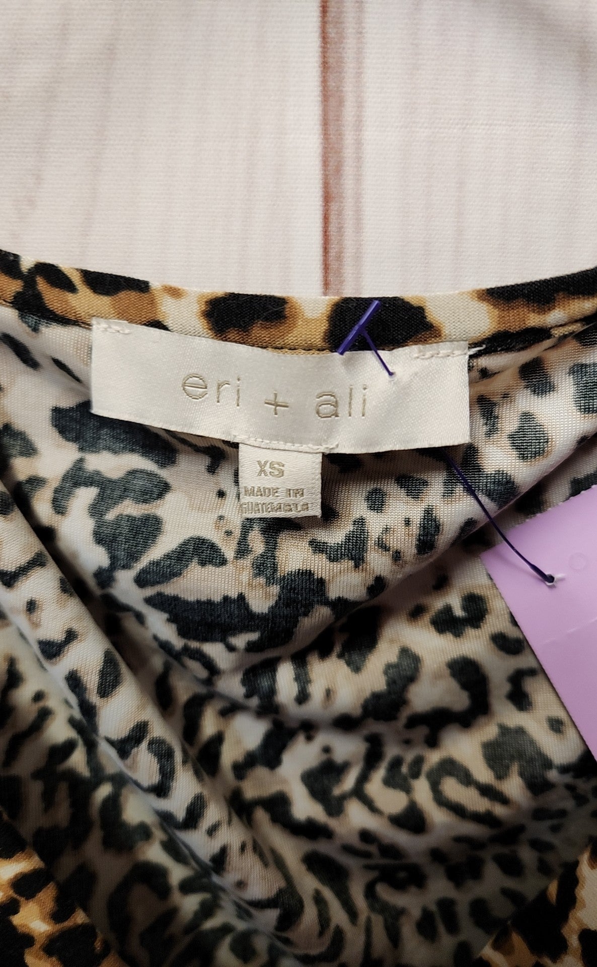 Eri & Ali Women's Size XS Brown Animal Print Sleeveless Top