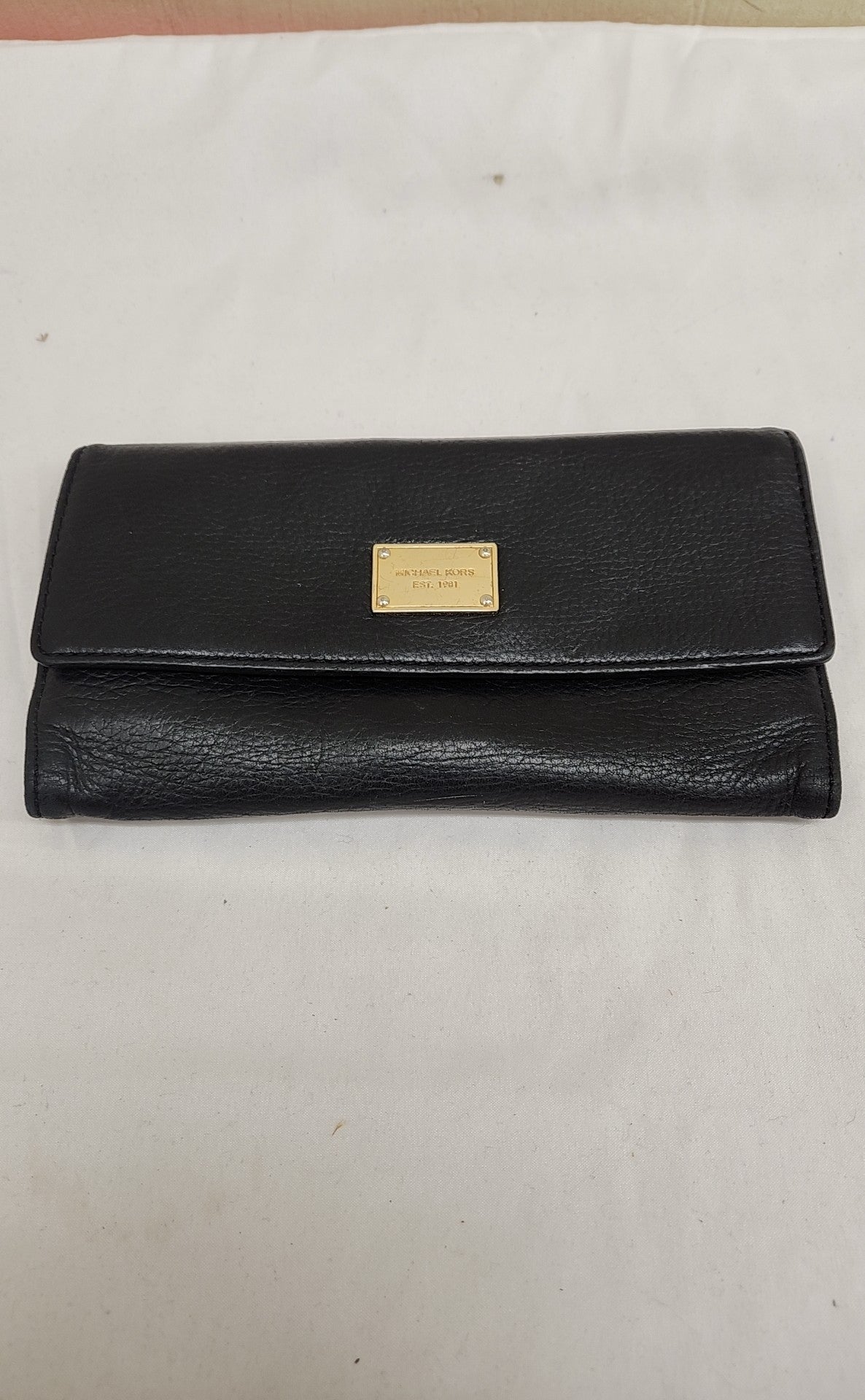 Michael Kors Black Leather Wallet AS IS - scratches/wear