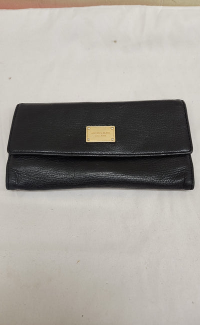 Michael Kors Black Leather Wallet AS IS - scratches/wear
