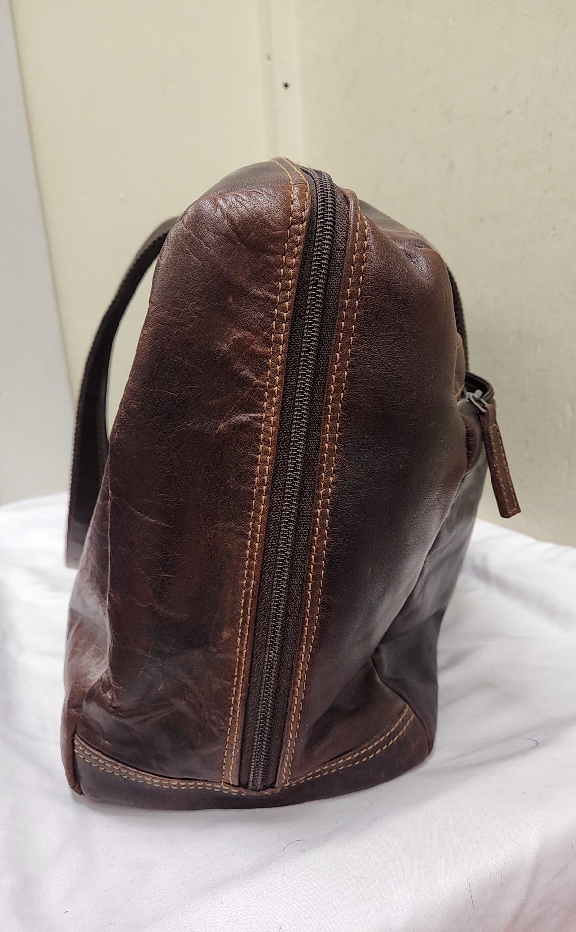 Jack Georges Brown Leather Duffle Bag